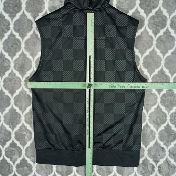 Guess Fast & Furious Vest Mens Large Black Hooded Full Zip Checkered Limited - Picture 5 of 10